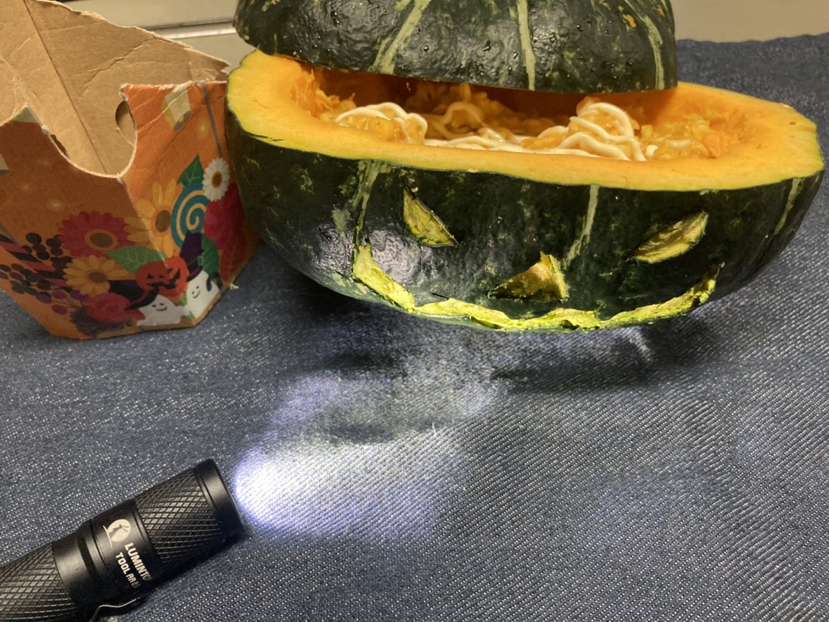 ENG27216561's tweet photo. ＃ハロウィン
季節は秋！
皆様、如何お過ごしでしょうか？
まもなく血湧き肉躍るハロウィンがやってきます！といってもコロナのせいで大騒ぎはできませんが…
本日の献立はスマッシングパンプキンなマヨネーズ丼でハロウィンを先取り
てな訳でTODAYも元気に二階事務所からフランケンシュタイナー！ https://t.co/0WYCj6P7Ku