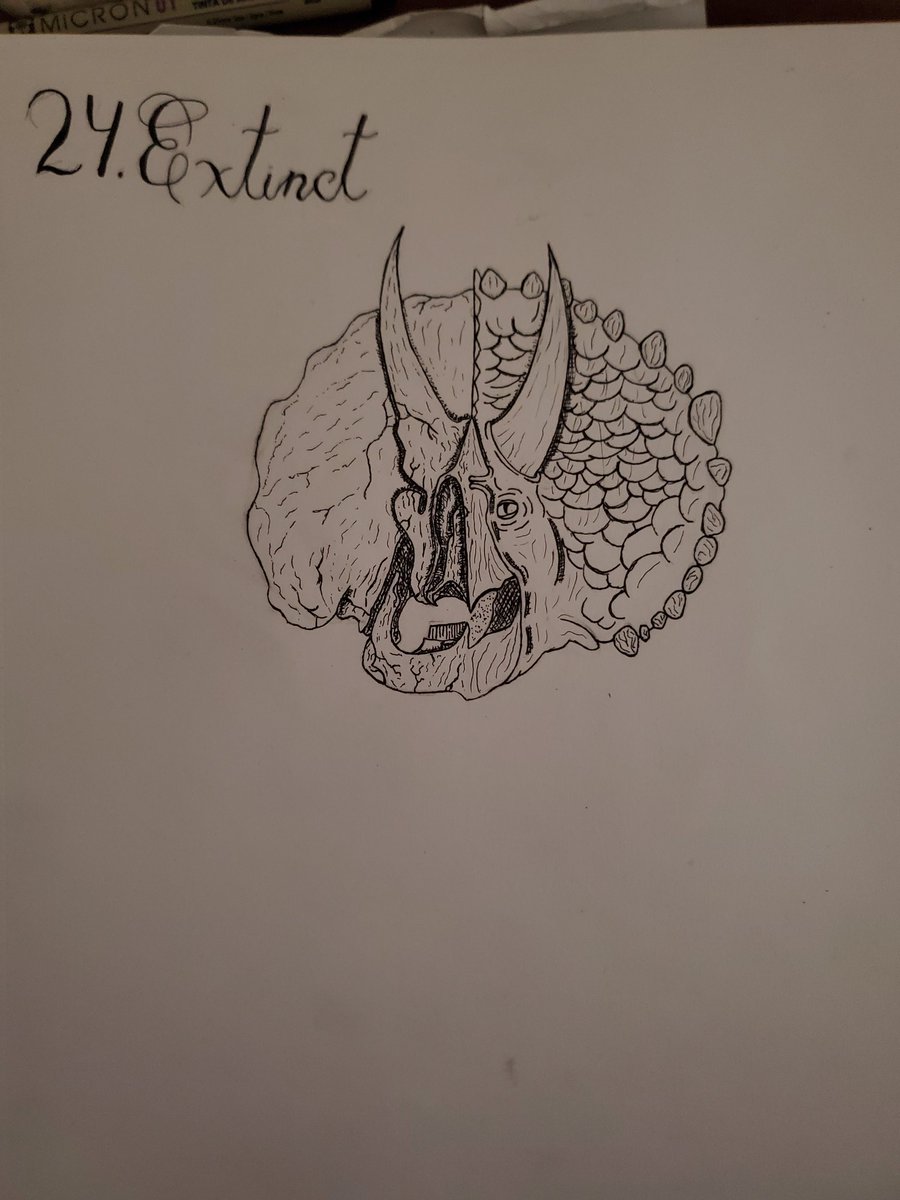 ThreeeTreees's tweet photo. Inktober Day 24 (Extinct) 
I feel like the shading makes some of this hard to read...
.
.
.
.
.
#Inktober #inktober2021 #inktoberday24 #inktober2021day24 
#inktoberextinct #inkwork
#lineart #art #artwork #artistsontwitter #Artist https://t.co/LphnN0mWei