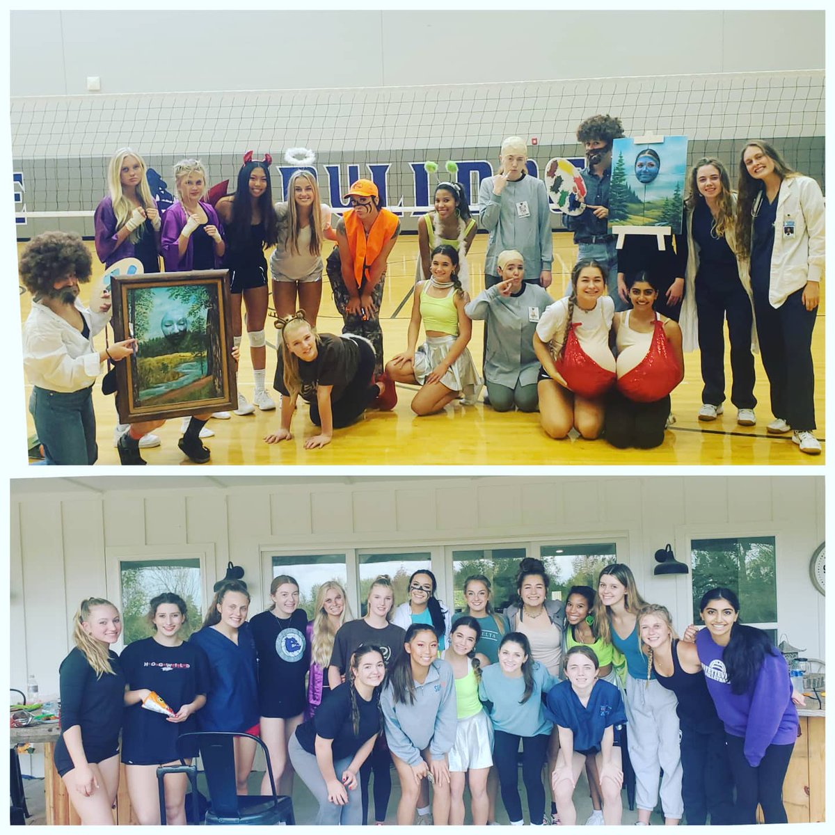FHSVolleydogs's tweet photo. Costume Tourney and Pumpkin Carving. Fun day to start a fun week with this crew! #outtathisworld #state202ONE https://t.co/d6FcfE9uJr