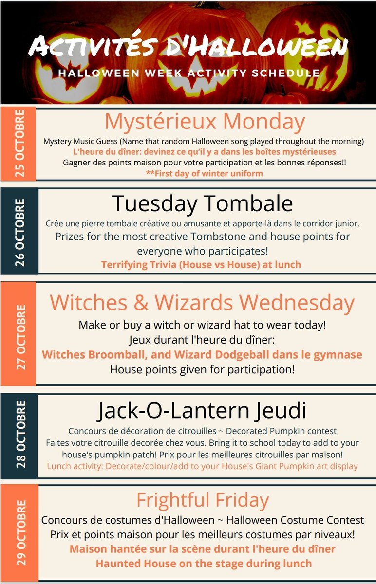 WICked Halloween is back! 

Les leaders étudiants de @WICMtl ont préparé une semaine d'activités d'halloween pour notre communauté.

It all starts tomorrow with Mystérieux Monday!!