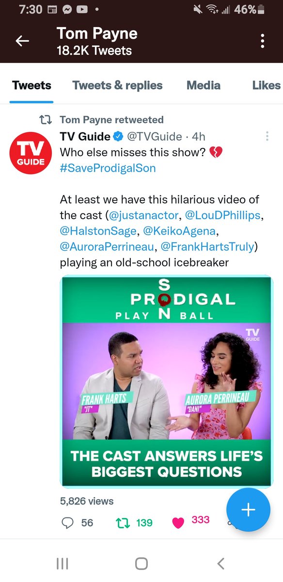 Phoenix_Ranger's tweet photo. Guys...Tom Retweeted The TV Guide thing! #SaveProdigalSon #MindPutzer https://t.co/2jql8TPypj