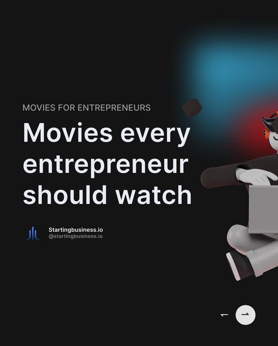 starting_io's tweet photo. 🎥 Tired of books and podcasts? Here are some movies every entrepreneur should watch!

Join our community: https://t.co/9ZR2fgCINf

#startingbusiness #business #movies #businessmovies #entrepreneurship https://t.co/JNptqYFexQ