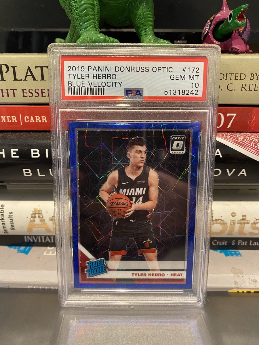 CardboardGuy1's tweet photo. Tyler Herro Blue Velocity PSA 10! Price is on the rise. Last sold for $115, take this for $100. @HobbyConnector https://t.co/Y4hjMZ2KK0