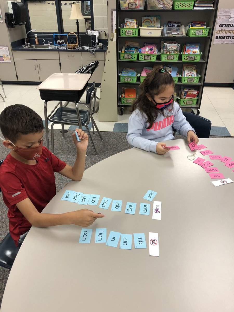 Our 1st graders are working hard completing word sorts.