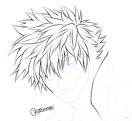 How to Draw a Manga Boy with Spiky Hair 34 View  StepbyStep Pictures   How 2 Draw Manga