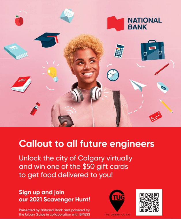 MESSUofC's tweet photo. 📢 IT'S MIDTERM SEASON, AND IT'S NATURAL TO FEEL TIRED . THIS WEEKEND, UNWIND BY PARTICIPATING IN THE NATIONAL BANK SCAVENGER HUNT FOR A CHANCE TO WIN A $50 GIFT CARD.

Get to TUG here : https://t.co/QFp6zdEOeh

https://t.co/2JrCd16gO5 https://t.co/R3xVij6KSb