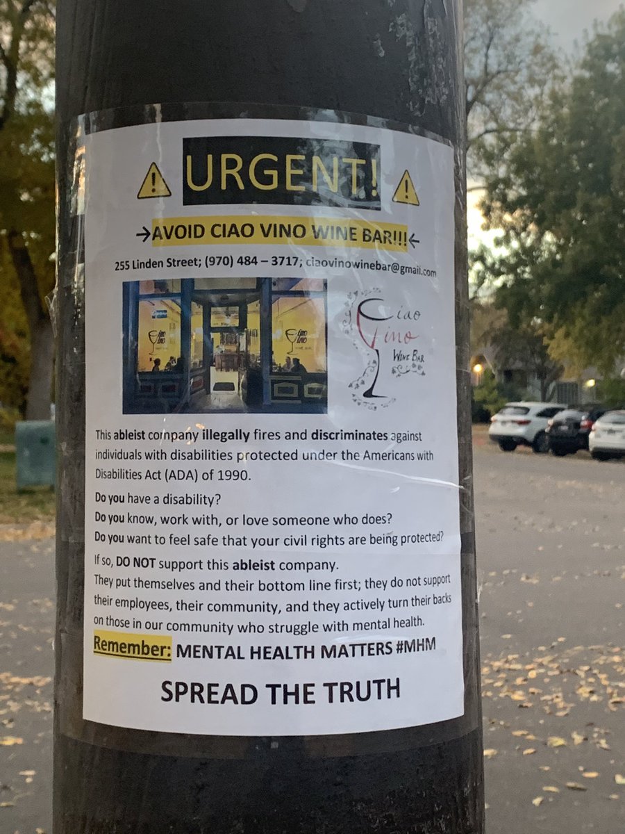 CallOutCSU's tweet photo. Spotted near campus; ableism in any shape or form is disgusting. Don’t support businesses that profit at the expense of disabled people. Also, continue to put pressure on your reps, disabled people still can’t get married w/o losing benefits. #CallOutCSU #mentalhealth #CSURams https://t.co/j7cnKBg7Z2