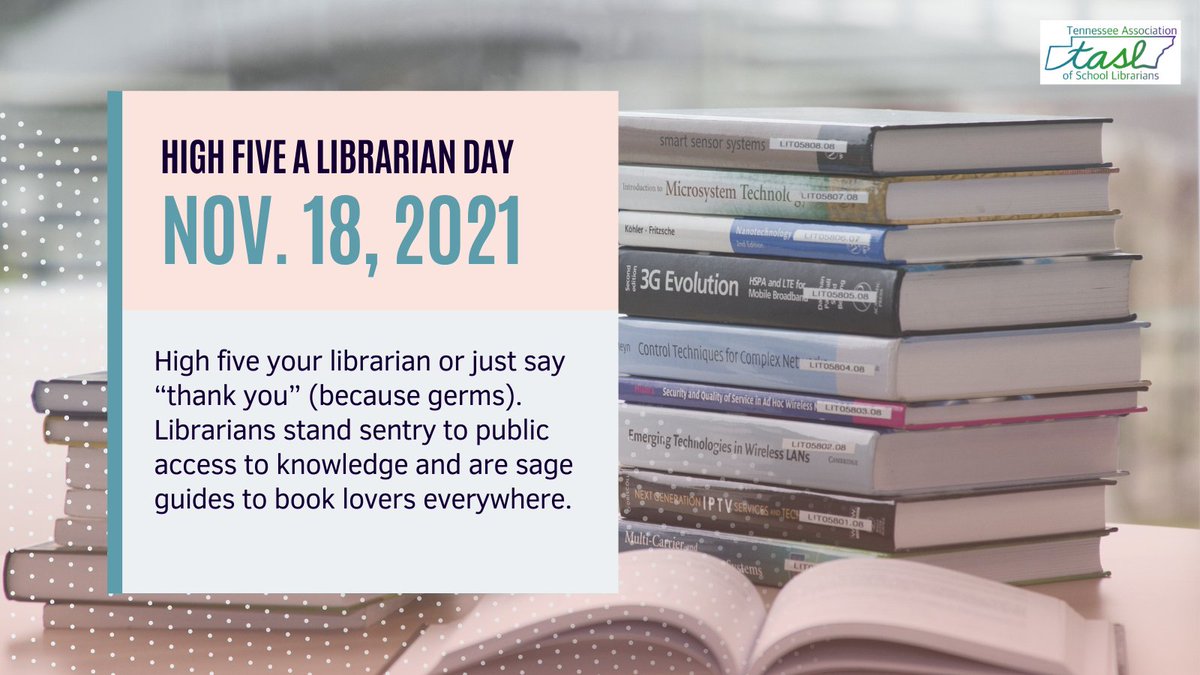 Tag your favorite librarians to send a virtual HIGH FIVE! #highfivealibrarianday