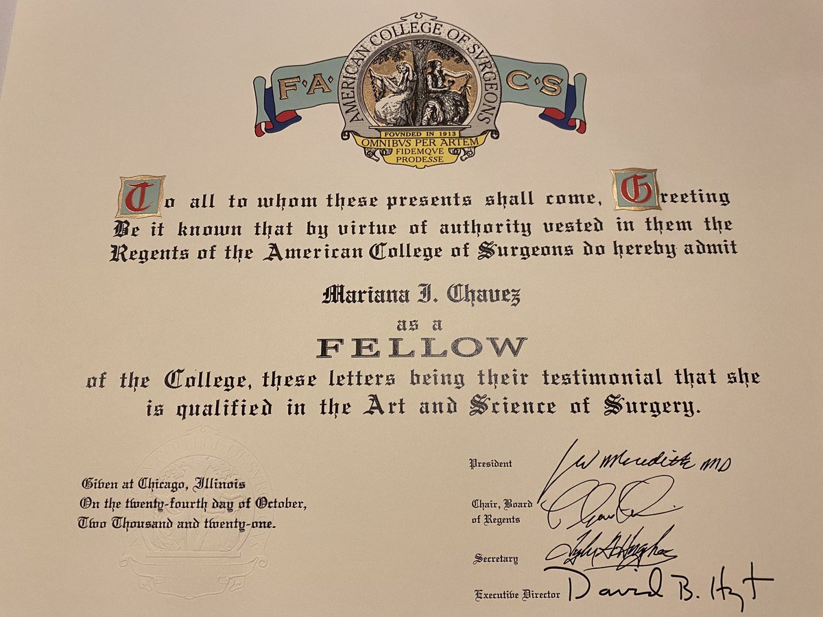 Honored to be inducted as a Fellow of @AmCollSurgeons! Thanks to everyone who helped me achieve this milestone @UTHealthSurg @SurgeryUTHSC @MCWSurgery @TSClinic and of course @GDavogustto 🥰 #ACSCC21