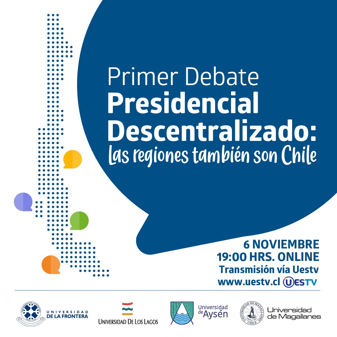 Sabías que este debate presidencial organizado por las universidades estatales <a href="/UdeAysen/">UniversidadAysén</a> <a href="/umagallanes/">Ulises celedon magallanes</a> <a href="/ULagosOficial/">Universidad de Los Lagos</a> <a href="/periodismo_ufro/">ᴘᴇʀɪᴏᴅɪsᴍᴏ ᴜғʀᴏ</a>  es el primero que sea realiza y que tiene como foco la descentralización. Las regiones también somos Chile. Comparte/participa