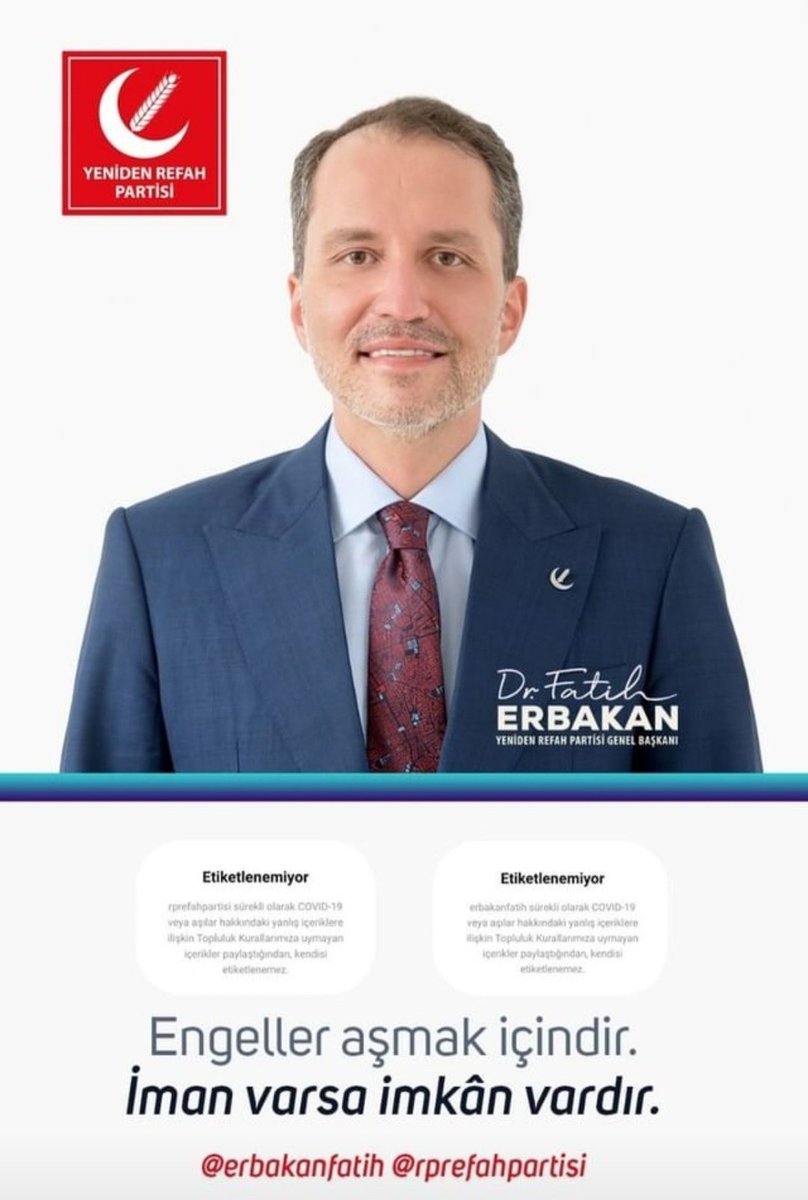 ENGELLER AŞMAK İÇİNDİR.
İMAN VARSA İMKANDA VARDIR.
<a href="/ErbakanFatih/">Dr. Fatih Erbakan</a> 
@gunerrmelih 
<a href="/terzihuseyin34/">Hüseyin TERZİ</a> 
<a href="/receperol56/">Recep Erol</a> 
<a href="/rplokmancelik/">Lokman ÇELİK</a> 
@HasbiSekmen