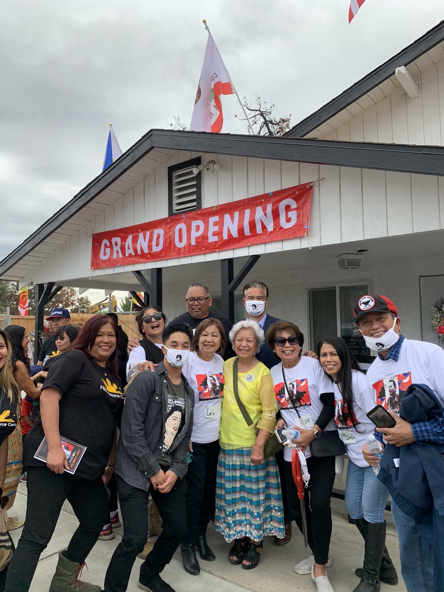 CA Attorney General Rob Bonta and others at the grand opening of the Larry Itliong Resource Center in Poplar, CA.