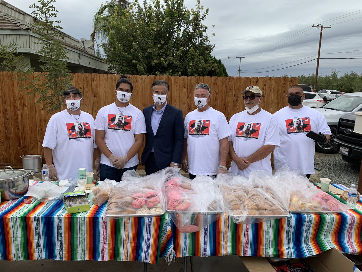 CA Attorney General Rob Bonta and others at the grand opening of the Larry Itliong Resource Center in Poplar, CA.