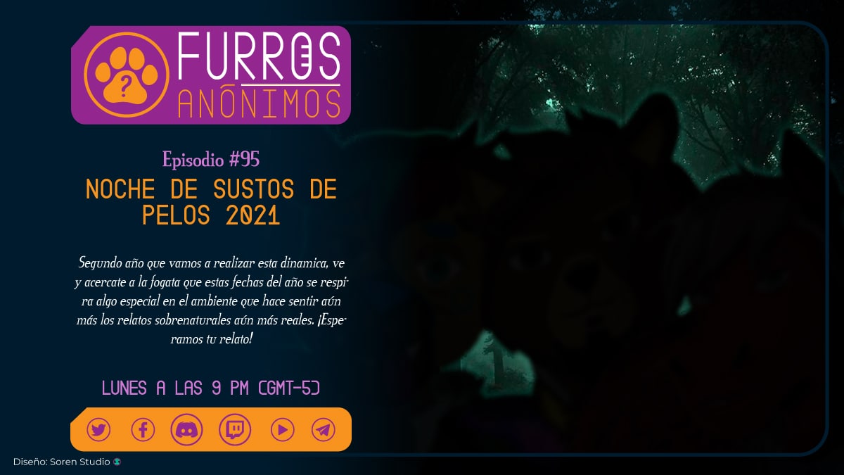 La época del año más tenebrosa se acerca y en #furrosAnonimos TÚ ERES EL PROTAGONISTA!!! VEN Y ACÉRCATE mañana a las 9PM en nuestra noche de sustos dónde queremos que tomes el micrófono y nos cuentes a toda la audiencia esas experiencias paranormales 🐴🐶🐺#furry #terror