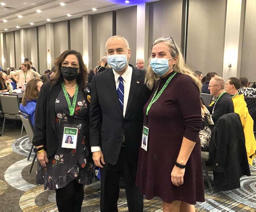 NYSPEF's tweet photo. #PEF Delegates and leaders gather for the President’s reception tonight to wrap up day one one of the #PEFConvention2021 with the special guest speaker @NYSComptroller Thomas DiNapoli. 
#NYFundOurFuture #UnionStrong https://t.co/tUw9g2hqUF