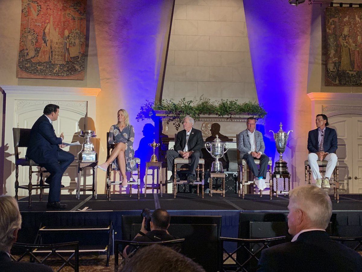 Lovely evening with <a href="/PGA/">PGA of America</a> Champions @ANordqvist <a href="/beemerpga/">Rich Beem</a> <a href="/KenTanigawa/">Ken Tanigawa</a> Dan Stockton with moderator <a href="/BretBaier/">Bret Baier</a> at Congressional Country Club. Looking forward to <a href="/KPMGWomensPGA/">KPMG Women's PGA Championship</a> championship in 2022!