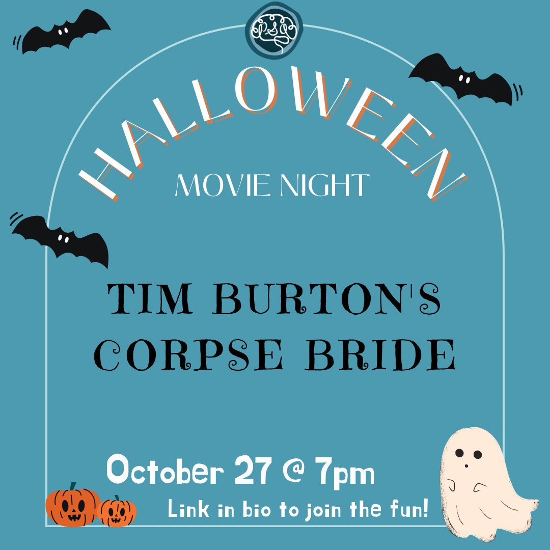 PSAatXU's tweet photo. RESULTS ARE IN for Halloween Movie Night poll! You voted for Tim Burton’s Corpse Bride 👰‍♀️ 

Join us for a spooky movie night on October 27 at 7 pm 🍿 
Register here: https://t.co/yk1F2vA4OT https://t.co/PfTQicVe7g