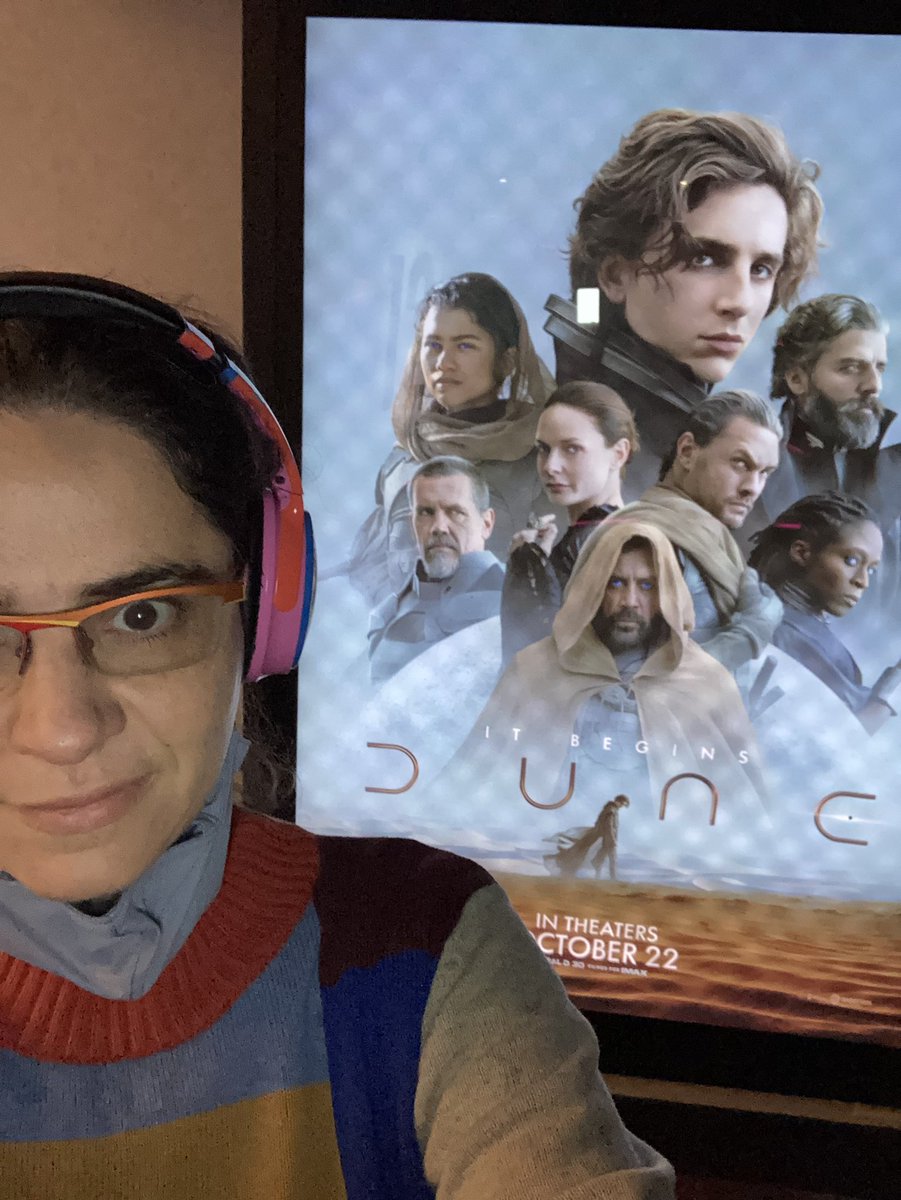 Dune reminded me of Harry Potter movies: greatest hits moments from detail-packed text selected &amp; strung together with disregard for overall plot arc, pacing, character development; obscure to those unfamiliar with source.
Aesthetically sophisticated but narratively impoverished.