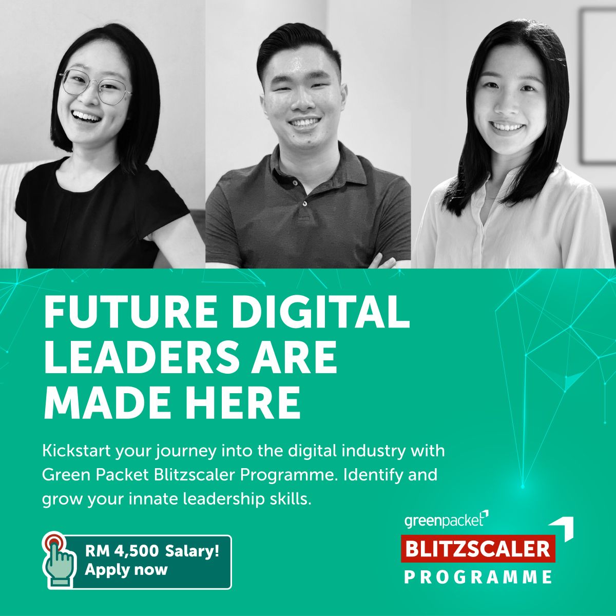 greenpacket's tweet image. The Green Packet Blitzscaler Programme is back! We’re looking for a batch of future stars to equip them to become leaders in the digital industry. Ready to fast-track your career now? Click here bit.ly/gbtztwt

#GreenPacket #BlitzscalerProgramme