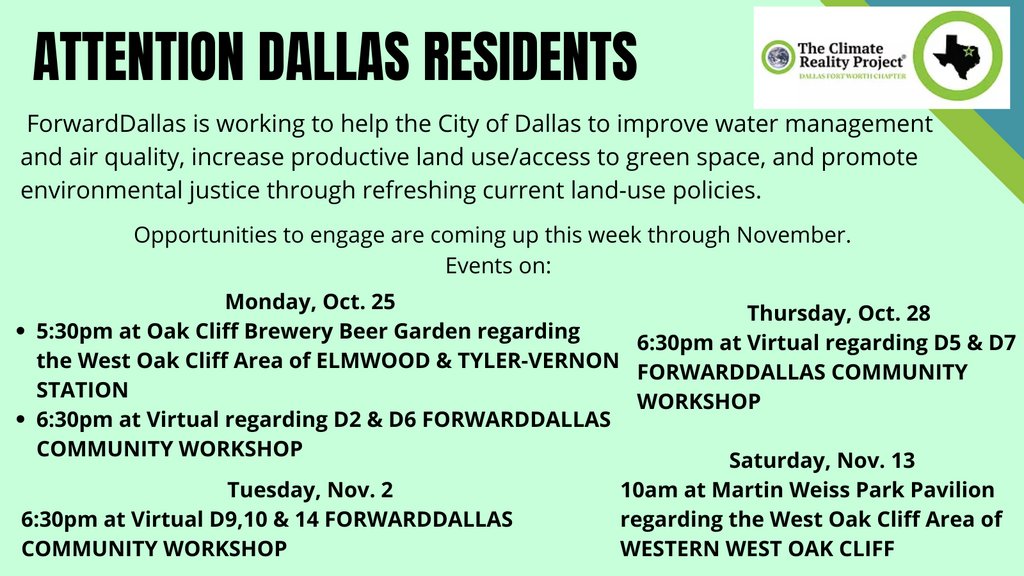 If you are a resident of Dallas, please consider attending these events!

Learn more and register at https://t.co/COokgZqiIE https://t.co/ZPngI4zaLI