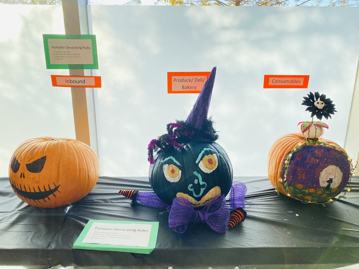 KatieA2542's tweet photo. It’s officially #SpookySzn and T2542 kicked it off with a pumpkin decorating  team competition! Which ones your favorite? @siah77 @ThrillHill9 https://t.co/ZGafBqnUyd