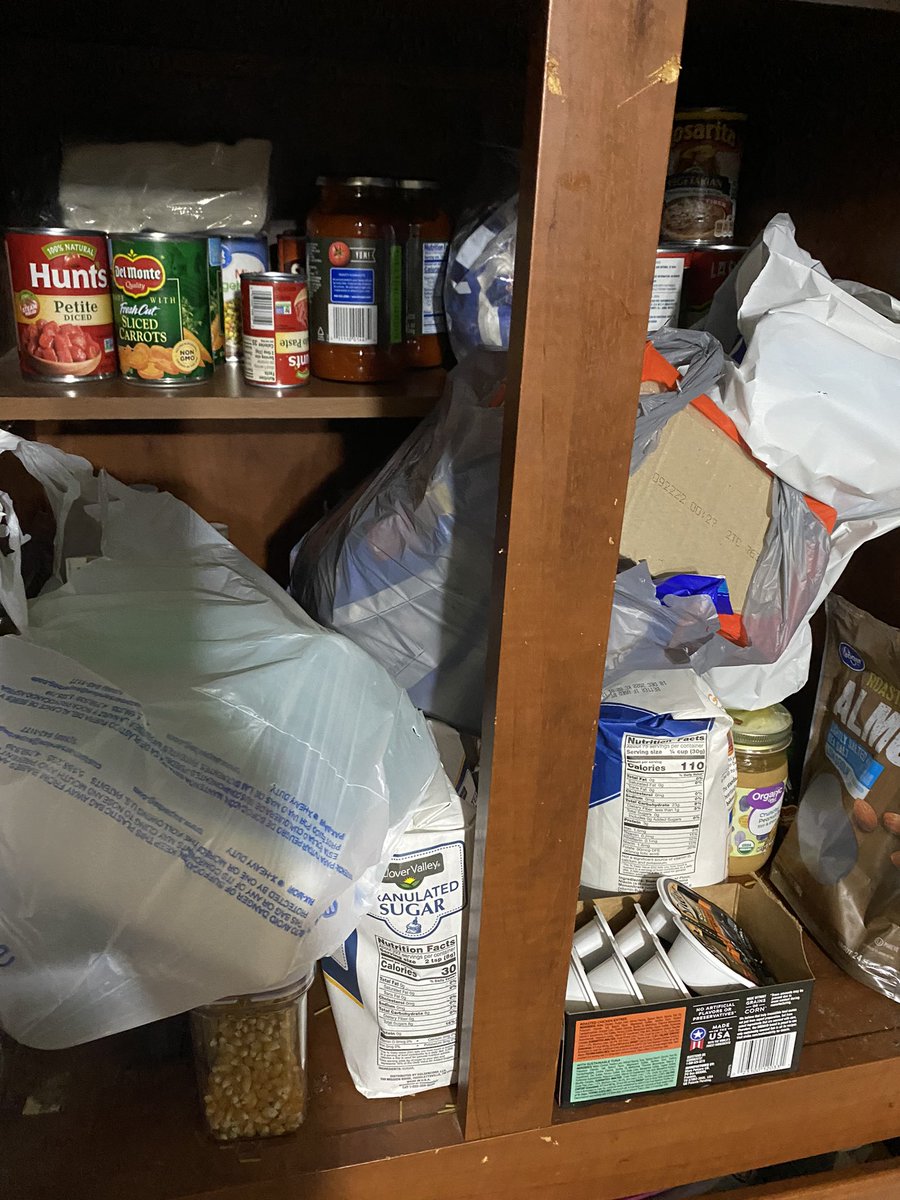 This is how my son’s #autism works.  I asked him to help me put the groceries in the pantry. He did exactly as I asked. Very literal thinker.  💙 (forgive the mess, He did that earlier looking for something)