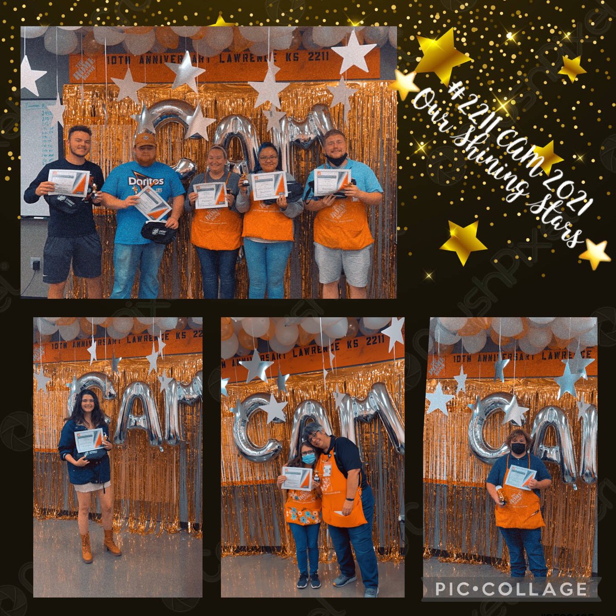 HDMarthaMendoza's tweet photo. CAM Celebration 2021⭐️Our Shining Stars⭐️A huge THANK YOU to our wonderful cashiers for everything they do all year long! We appreciate each and every one of you! Thank you @MAKatTHEDEPOT for all of your help setting up! #2211Proud @THDRyanS @KTO_THD @DanielMooreTHD @JohnnyTBush https://t.co/QW6BeOxzWK