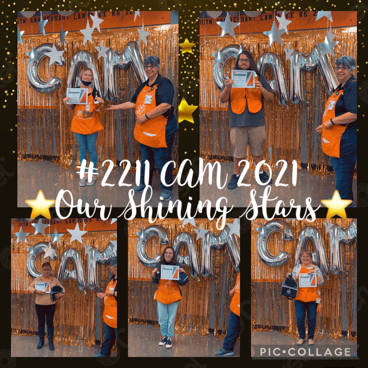 HDMarthaMendoza's tweet photo. CAM Celebration 2021⭐️Our Shining Stars⭐️A huge THANK YOU to our wonderful cashiers for everything they do all year long! We appreciate each and every one of you! Thank you @MAKatTHEDEPOT for all of your help setting up! #2211Proud @THDRyanS @KTO_THD @DanielMooreTHD @JohnnyTBush https://t.co/QW6BeOxzWK