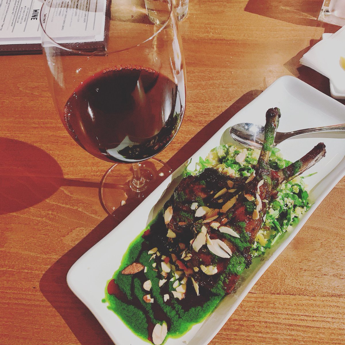 Take me back to date night at <a href="/williswinebar/">Willis Wine Bar</a>. 🍷 🥘 💗 Glass of Hermitage with Lamb. 👌
.
.
.
#foodie #fooodlover #winewinelover #sonoma #winecountry #winebar #sonomawinebar #williswinebar #datenight #nokidsallowed