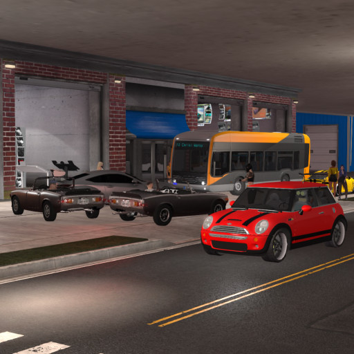ChristiCharron's tweet photo. 20211023 Nav HUD at Singh Auto, with red Mini Cooper Completion Reward in foreground. #DriversOfSL #NavHUD https://t.co/m178fWzwOg