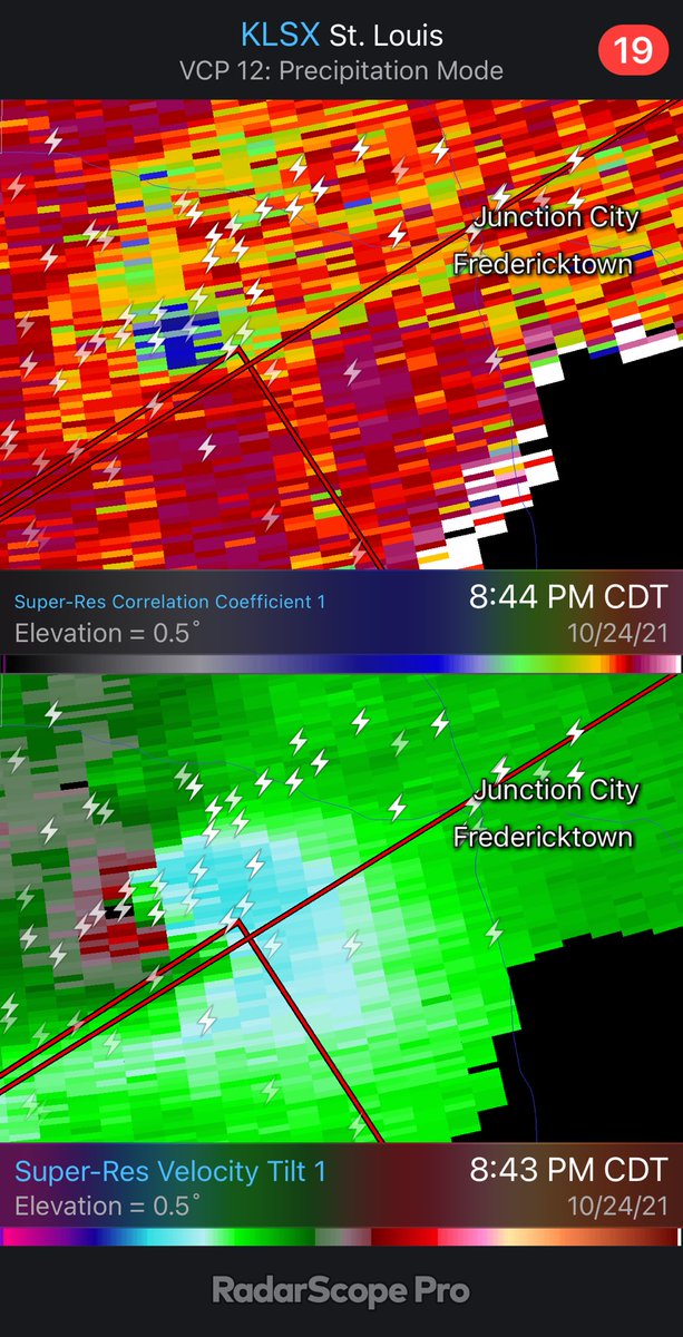 ryanvaughan's tweet photo. If you know anybody near Fredericktown, Missouri, call them now and make sure they are aware that a large tornado is heading toward them! https://t.co/5y1DR67upO
