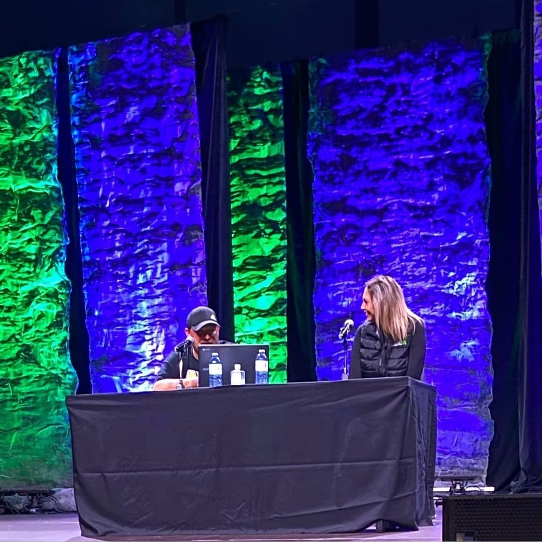 NickBMorris's tweet photo. A few shots from my panel today at #HalCon2021. A million thanks to @luluswilson &amp; @Robert_Maillet for joining us via zoom, to @Surge105's Amy Chabot for moderating, to everyone that stopped by my table to chat and to @halcon_scificon for having me! It was a total blast. https://t.co/7AFTqDw3gC