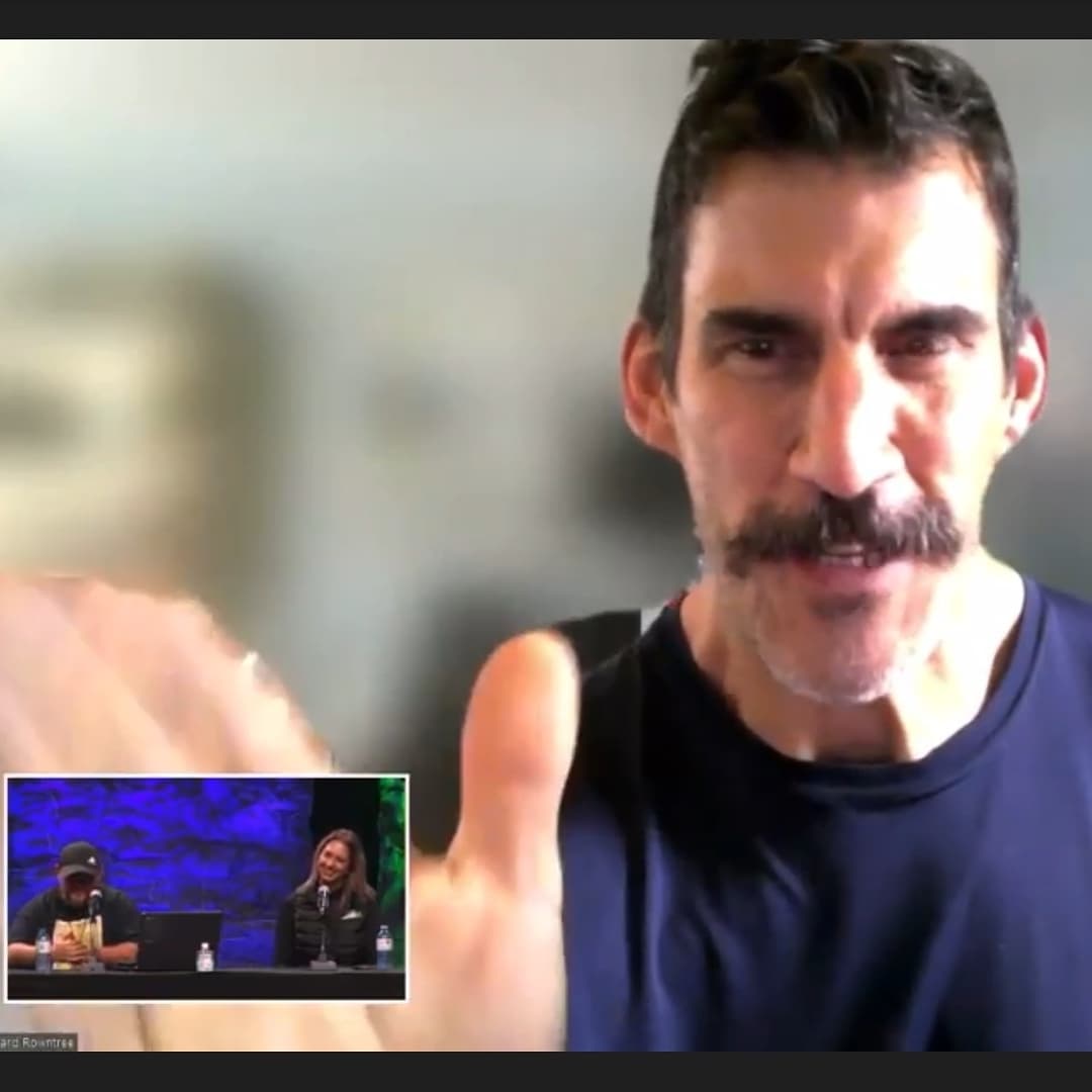 NickBMorris's tweet photo. A few shots from my panel today at #HalCon2021. A million thanks to @luluswilson &amp; @Robert_Maillet for joining us via zoom, to @Surge105's Amy Chabot for moderating, to everyone that stopped by my table to chat and to @halcon_scificon for having me! It was a total blast. https://t.co/7AFTqDw3gC