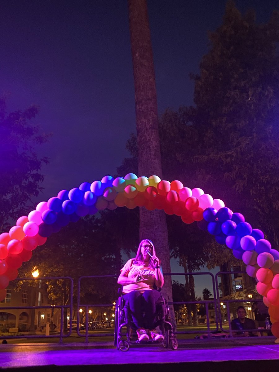 JenLongdon's tweet photo. Honored to join @District7PHX for #PrideOnTheBlock supporting @1n10. Good to see Rep @CesarChavezAZ & Supervisor @Steve_Gallardo. Thanks to @mercycareaz for sponsoring! https://t.co/0xvll6WB9G