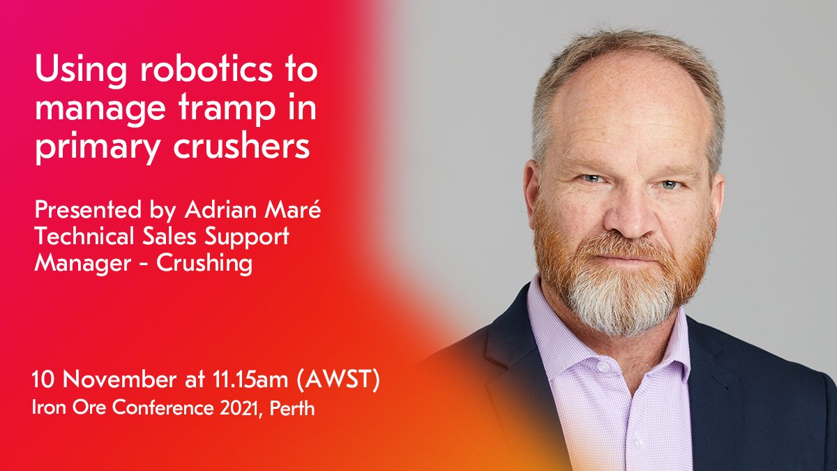 MetsoOfficial's tweet photo. Please join us at #ironore2021 with Adrian Marรฉ, Technical Sales Support Manager - Crushing, on Wednesday 10 November 2021 at 11:15 am (Perth time).
#ironore #gyratorycrushers #miningexpert #WeArePlanetPositive
https://t.co/hp8gpny6sD https://t.co/H7iod9B4is
