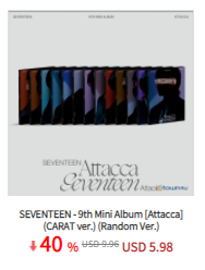 Ktown4u_TH's tweet photo. Ktown4u TH X 17 CARAT THAILAND 🇹🇭

💿SEVENTEEN 9th Mini Album ‘Attacca’ (CARAT ver.)

📎TrueMoney payment is available!

ลด40%👉https://t.co/3a0dj48r8D

#SEVENTEEN #Attacca #Ktown4u https://t.co/cMHVzD7oAB