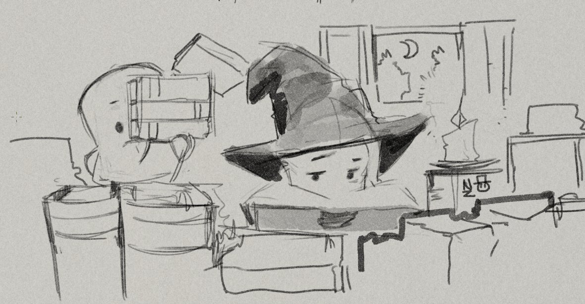 Day 24: The importance of a personal library
It's not always easy to find the right spell when you are looking for it.
#Drawing #OCtober #SpookySeason #OC #IronRoads
