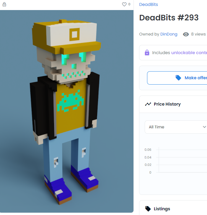 DeadGangNFT's tweet photo. 💀 DeadBits - SOLD!!! 🎉 @opensea 💀
https://t.co/UD7oYHeLh9

#nft #nfts #nftart #cryptoart #sold #meebits 
#deadbits #cryptoartist #nftartist #Sales #OpenSeaNFT #opensea https://t.co/QdE0YMydzs