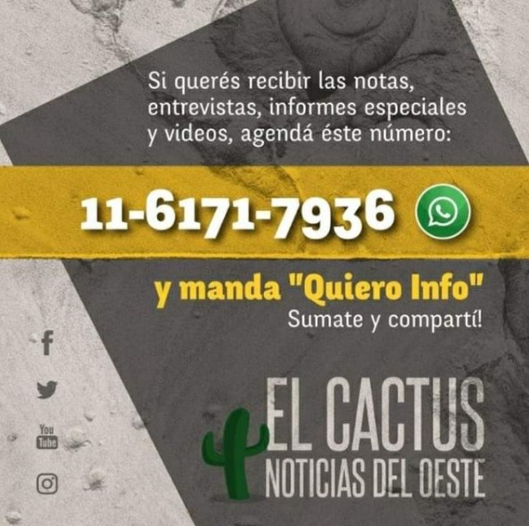 NoticiasCactus's tweet photo. 📲 Recibí las noticias, entrevistas e
informes especiales de #ElCactus en tu celular!

📨 El servicio es gratuito

👉 Mandanos "Quiero Info" por Whatsapp al
1161717936

Sumate! https://t.co/Ym8ZsCkCAT