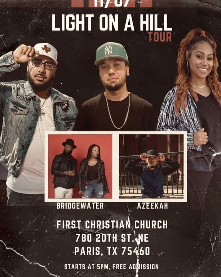 First 3 Tour Stops Attached!! It's Time Y'all!! 🙌🏾🔥🚅🚌

This Weekend It's Going Up In Altus, Oklahoma For Our First Stop On The "Light On A Hill" Tour!! 😁

There's Still Time To Bring Us To Your City So We Can Glorify The Lord Together! 🙌🏾

 Bookings@Kingdommuzic.org 👈🏽