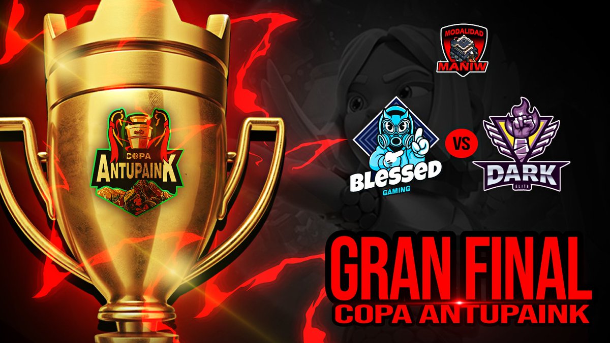 🌿Mari mari peñi!
🍃Ya llegamos a la final de esta 1ra Edición de la Copa Antupaink , donde se enfrentarán los 2 mejores de equipos de esta moda. MAÑIW TH9!🔥

▫️<a href="/BlessedGaming69/">BLESSED GAMING</a>⚡<a href="/PoolDarkElite/">Pool DE</a> 

🍀Desde ya les deseamos mucho éxito y que gane el mejor!🔥