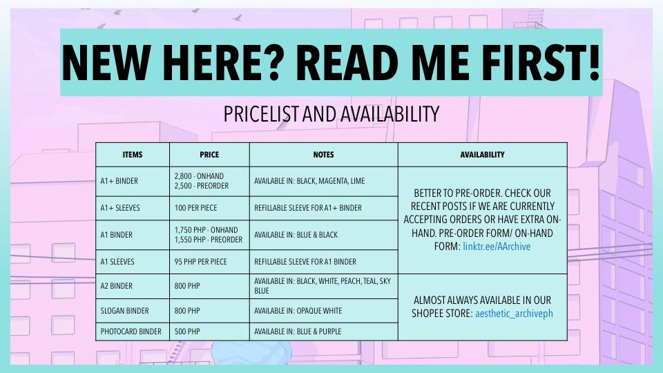 AArchiveph's tweet photo. Welcome to #AestheticArchivePH
⚡️social media links: https://t.co/eEQ8QRs1Ss
⚡️order forms: https://t.co/eEQ8QRs1Ss
⚡️frequently asked qs: #AAFAQs
⚡️feedback: #AARCHIVEPHFEEDBACK
✨ products: #A1BinderPH #A2BinderPH #SloganBinderPH #PhotocardBinderPH https://t.co/o1VWpYAoxc