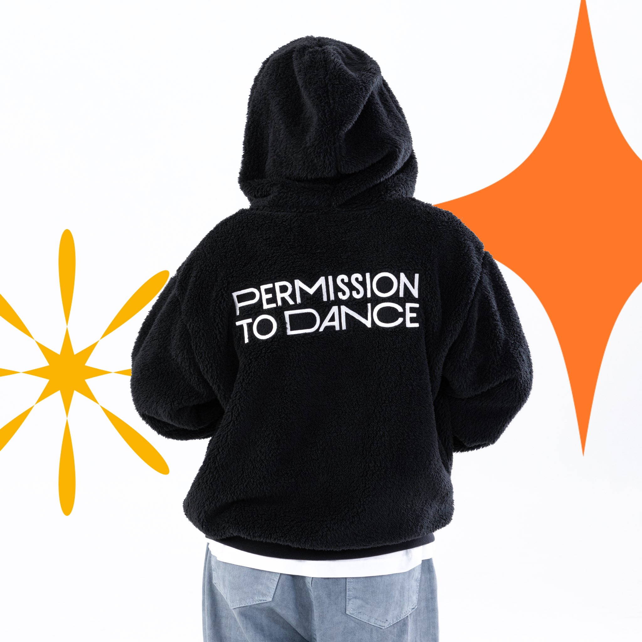 BTS PERMISSION TO DANCE ジップアップフーディ BTS PERMISSION TO DANCE FLEECE ZIP UP HOODIE JACKET black