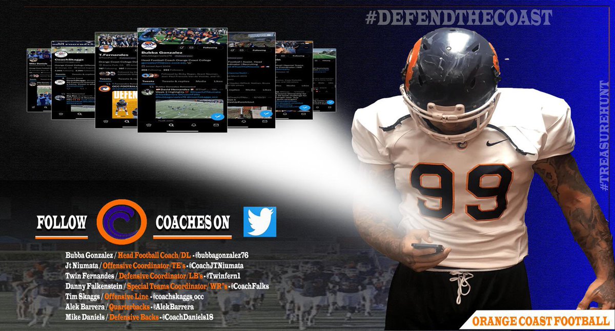 coastfball's tweet photo. California prospects looking for a home hit us up! Currently recruiting all positions. #GoCoast 

QB’s: @AlekBarrera 
TE’s/RB’s: @CoachJTNiumata 
WR’s/ST’s: @CoachFalks 
OL: @coachskaggs_occ 
LB’s: @TwinFern1 
DL: @bubbagonzalez76
DB’s: @CoachDaniels18 https://t.co/lgmOt0CXai