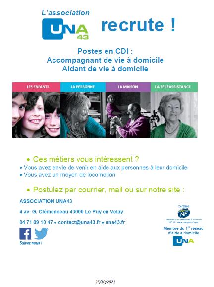 UNA_Haute_Loire's tweet photo. UNA Haute-Loire recrute 3 CDI !
Détail des offres :
https://t.co/UPggcz2Icp
https://t.co/XjVDt6FYcn
https://t.co/5x6gViS5NY
Contact : contact@una43.fr ou sur notre site https://t.co/bihvggFXnH
#emploi #Recrutement #Emploi #HauteLoire #LePuyEnVelay #Vorey #AideaDomicile https://t.co/3rDwQm5jnJ