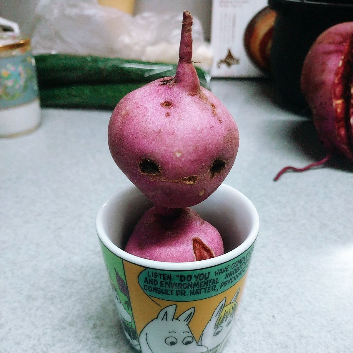 宇宙人が畑に潜んでいました。