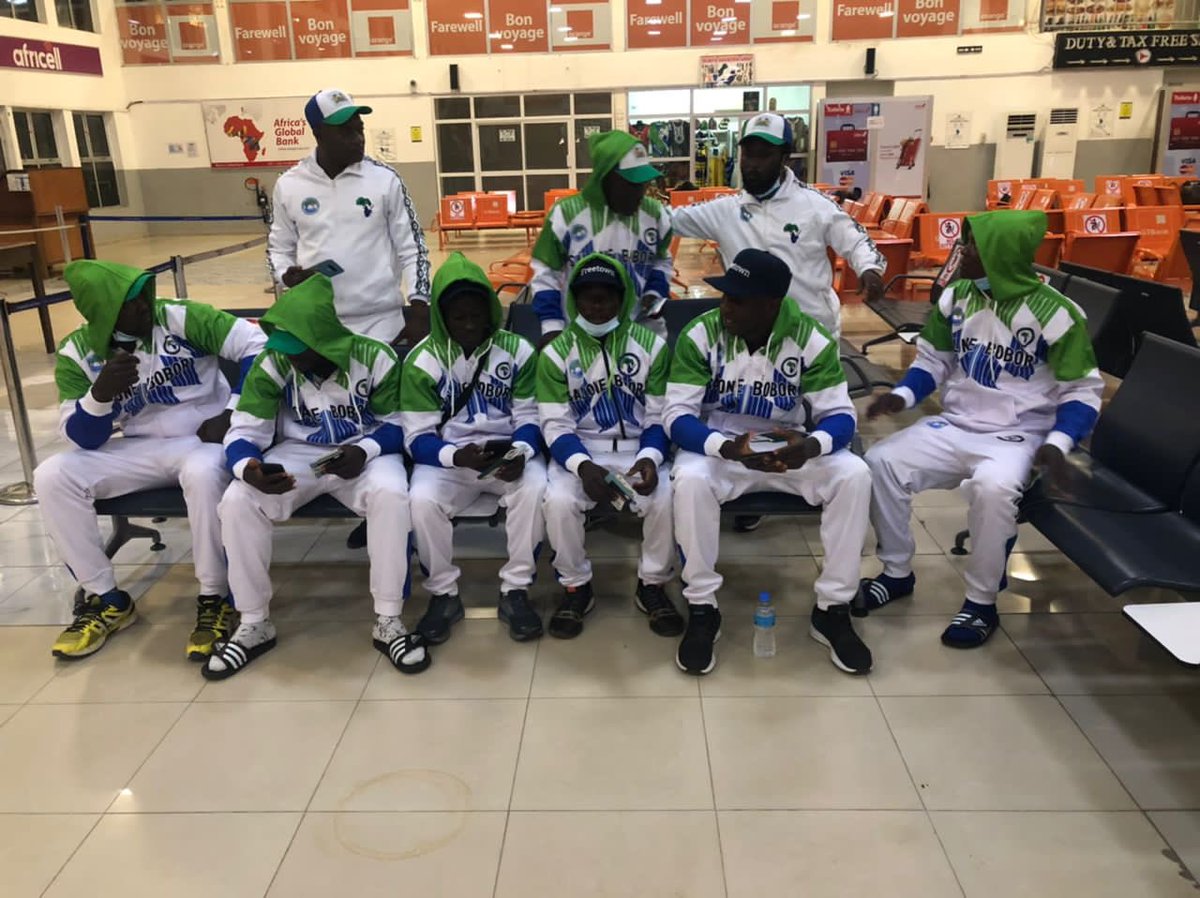 morrisjr88's tweet photo. #SierraLeoneBoxers;#SamuelKamara 81kg, #MohamedKandeh 92kg,
#MohamedSillah 71kg,#IsmailSillah 80kg,#JohnBrowne 60kg,#AnsuKoker 75kg,#TambaSogboh 57kg will for the first time compete in @AIBA_Boxing #Men's #WorldBoxingChampionships as the team depart #Freetown today to #Serbia https://t.co/e6vNuzyLFZ