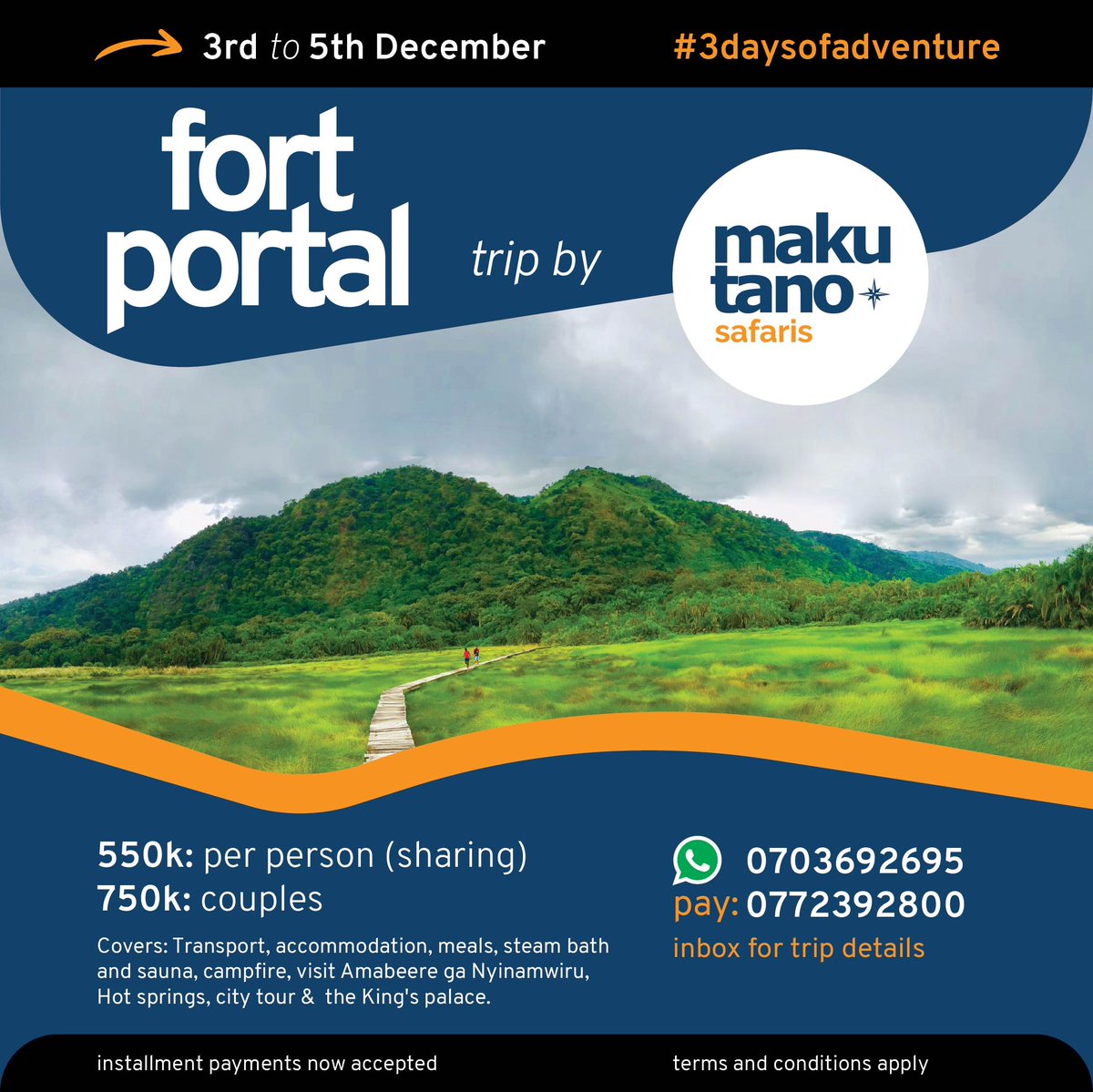 makutanosafaris's tweet photo. Start off the new week by booking for your slot. We only have a handful of them so the earlier the better.๐
Reserve via WhatsApp on https://t.co/DJvk1XiMii
#3DaysOfAdventure https://t.co/B7OCFELZWV