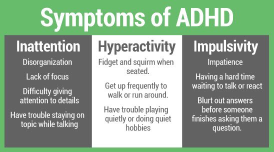 PhoenixMHS's tweet photo. #HappyMonday

We found this helpful image. These are some of the most common symptoms of #AdultADHD. 

It can only be diagnosed by a specialist doctor during clinical interview but it is helpful to have an idea.

Learn more about our ADHD clinic here: https://t.co/aAn49QHDc8 https://t.co/Rai0Lsvo5u