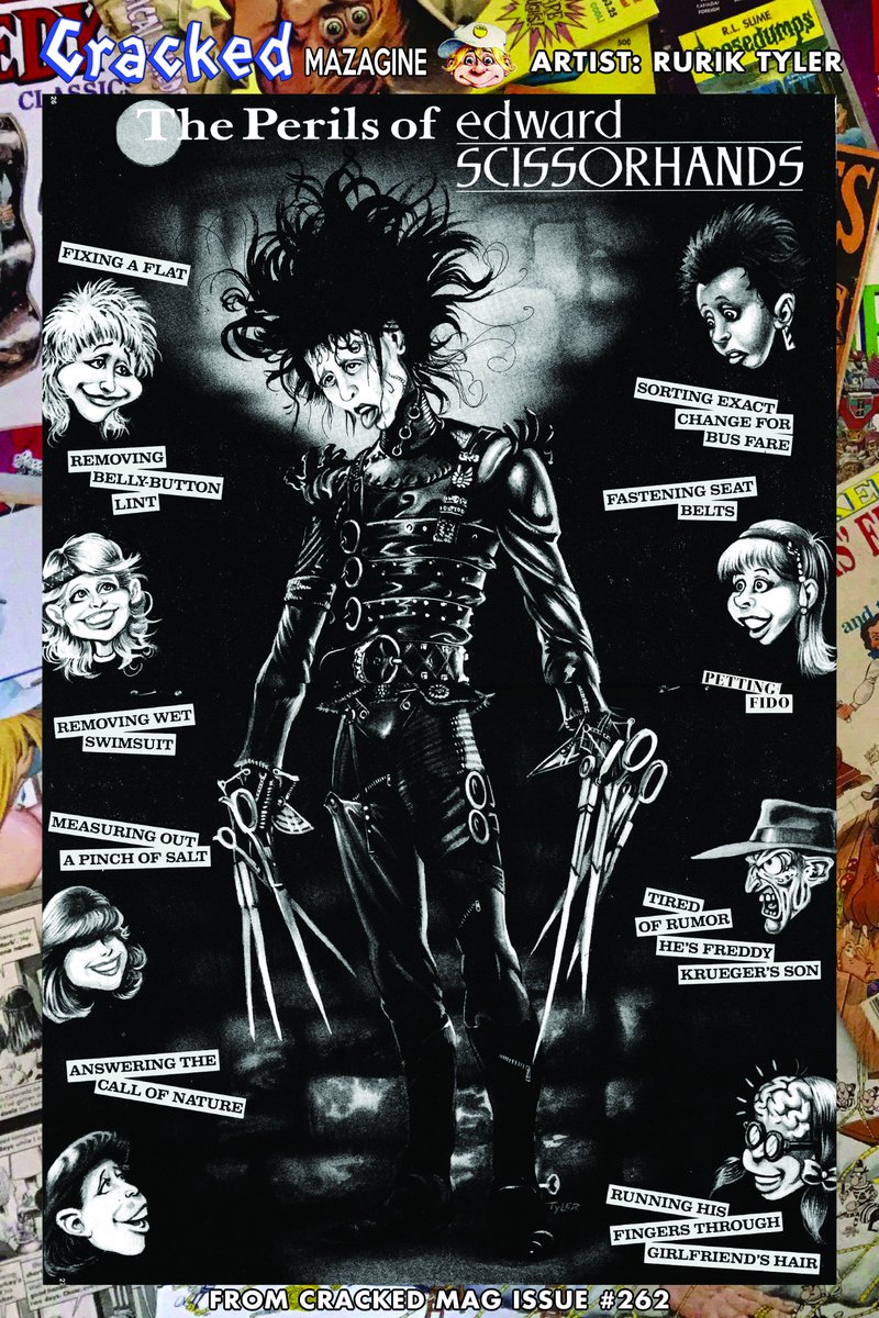 CRACKEDmag's tweet photo. "The Perils of Edward Scissorhands" from CRACKED mazagine 262.... #crackedmonsterparty #crackedmagazine #CRACKEDmag #edwardscissorhands #timburtonmovies #monsterparty https://t.co/8okHBpyBby